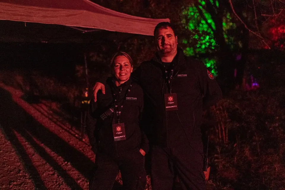 Two crew members on the night shift