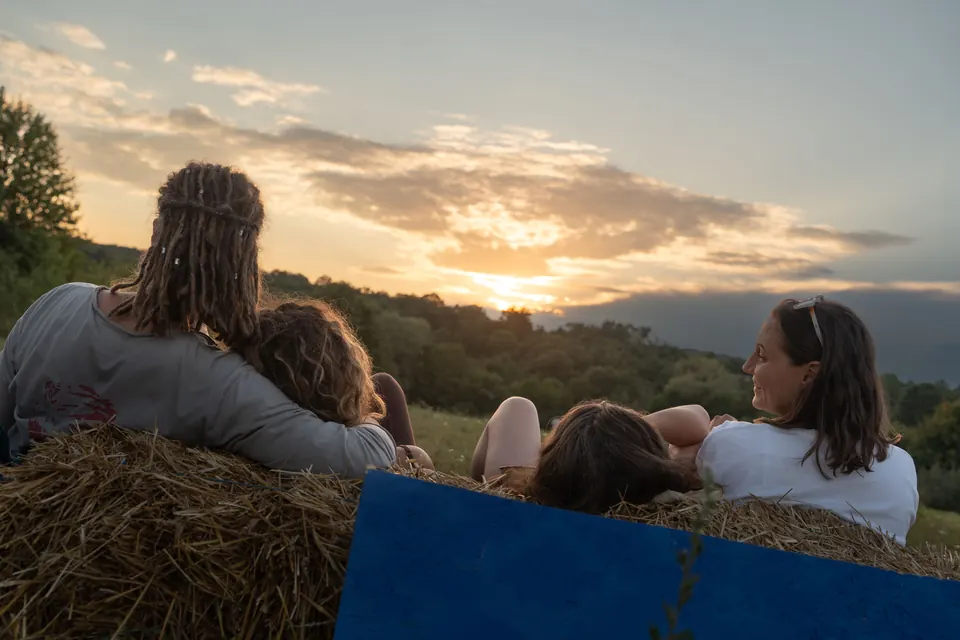 Watching the sunset from the straw